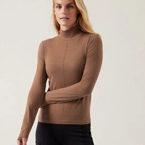 NWT Athleta Ascent Seamless Turtleneck #853964 Size S Wool Blend